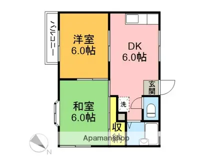 フォーリアA(2DK/2階)の間取り写真