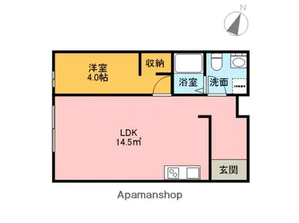 ミッドタウン原市(1LDK/1階)の間取り写真