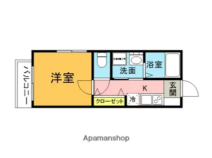 NAT上尾(1K/2階)の間取り写真