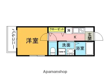 NAT上尾(1K/1階)の間取り写真