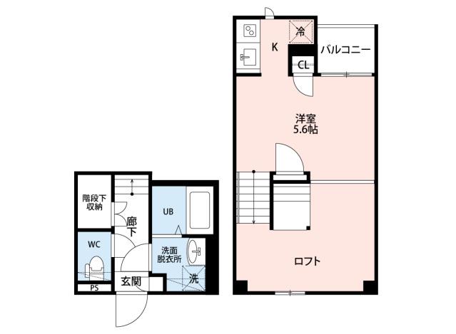 CB鴻巣フィオーレ(1K/2階)の間取り写真
