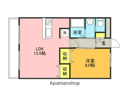 チャネルオフ(1LDK/2階)の間取り写真