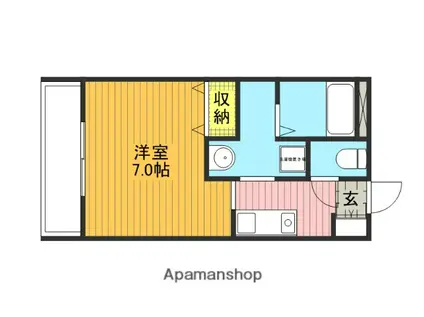 プレステージア伊奈(1K/2階)の間取り写真