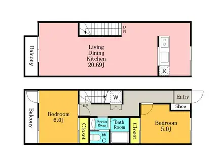 さくらコート(2LDK/1階)の間取り写真