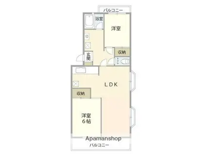 ジェークラウド与野(2LDK/2階)の間取り写真