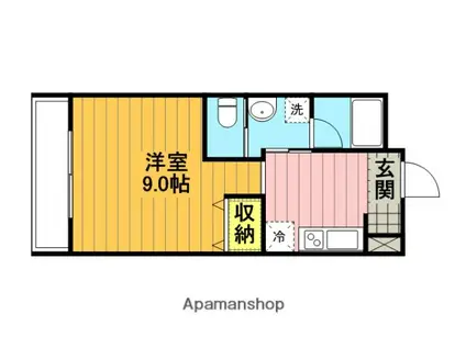 プラージュ南与野(1K/3階)の間取り写真