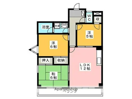 グレイスパレス(3LDK/3階)の間取り写真