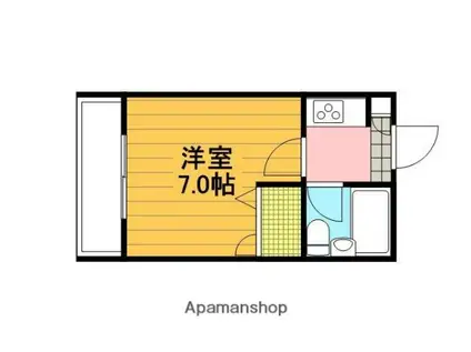 ドームクレアール(ワンルーム/5階)の間取り写真