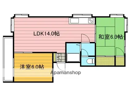 ツインハイツ元町(2LDK/3階)の間取り写真