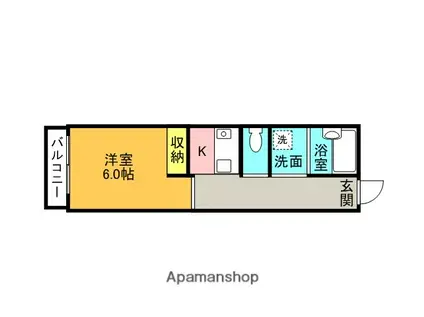 サンフラワー(1K/2階)の間取り写真