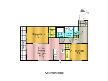 ベル・フルール(2LDK/1階)の間取り写真