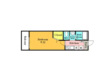 キャメルみずほ台ノア(1K/3階)の間取り写真