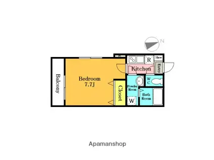 MELDIA南与野Ⅳ(1K/1階)の間取り写真