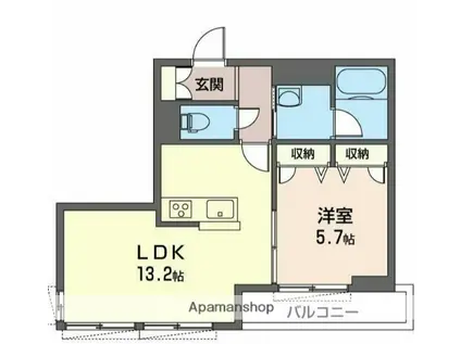 ホワイトヒルズ(1LDK/3階)の間取り写真