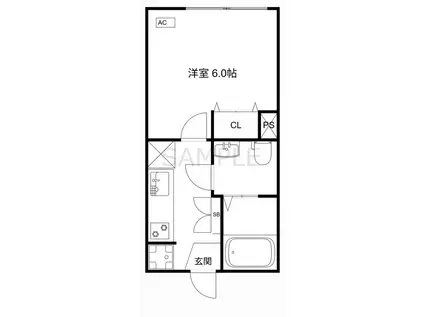 MQUARTO与野(1K/1階)の間取り写真