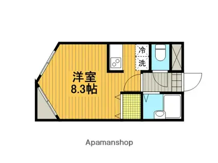 パレステージ(ワンルーム/3階)の間取り写真