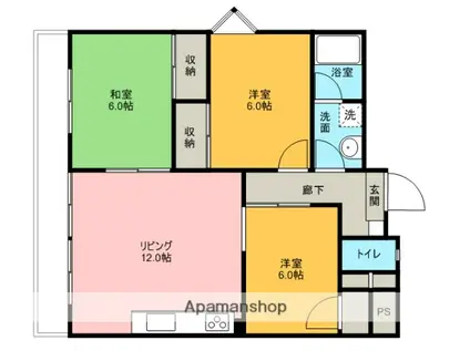 グレイスパレス(3LDK/3階)の間取り写真