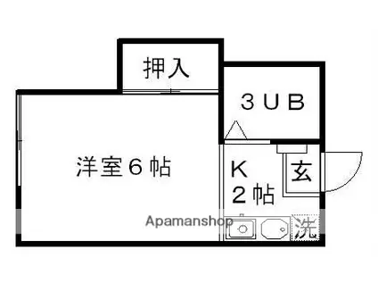 カレッジハウスⅡ(1K/1階)の間取り写真