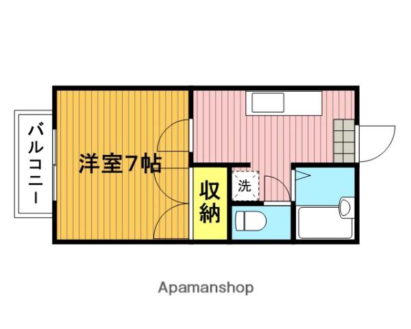 ウエストコースト(1K/1階)の間取り写真