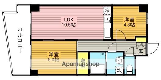 アルシュセマ(2LDK/2階)の間取り写真