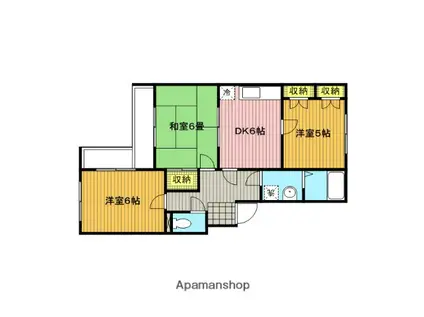 ジュネス桜田(3DK/3階)の間取り写真