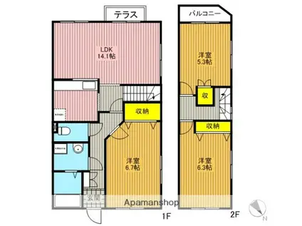 ビューテラス(3LDK)の間取り写真
