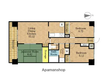 ヴィラコヤス弐番館(3LDK/2階)の間取り写真