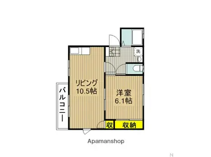 メゾンシンタク(1LDK/1階)の間取り写真