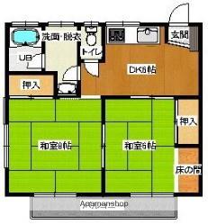 プロスパーハイム(2DK/2階)の間取り写真