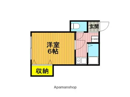 セレス中央(1K/2階)の間取り写真