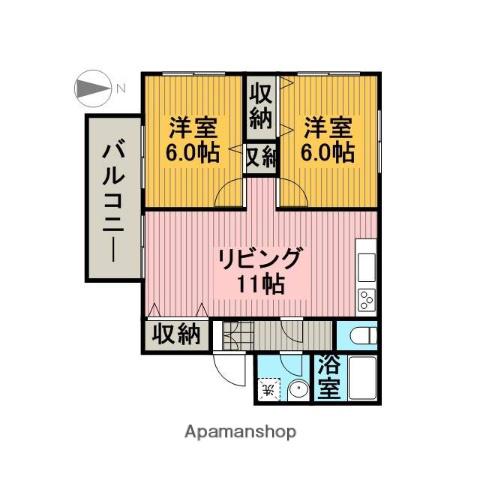 アネックスコート(2LDK/1階)の間取り写真