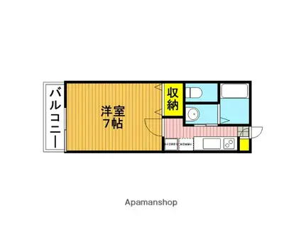 ピエ・デ・トロンシェ(1K/2階)の間取り写真