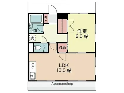 ドミール岸町(1LDK/1階)の間取り写真