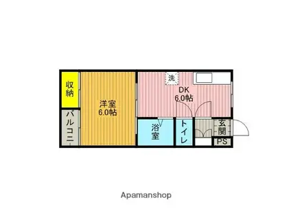 グランオルム(1DK/2階)の間取り写真