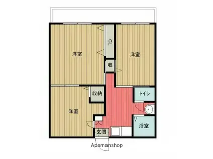 リブラン(3DK/1階)の間取り写真