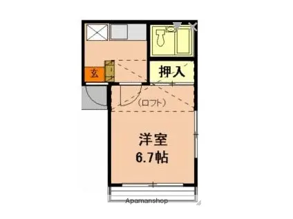 ハイホーム佐山(1K/1階)の間取り写真