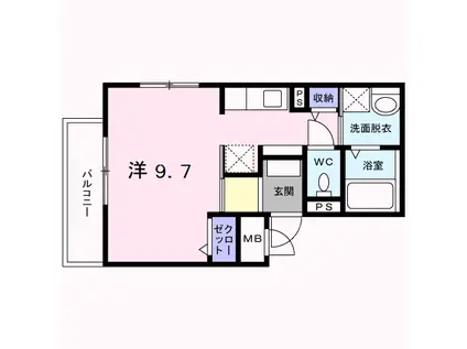 シャトルⅠ芝(ワンルーム/3階)の間取り写真