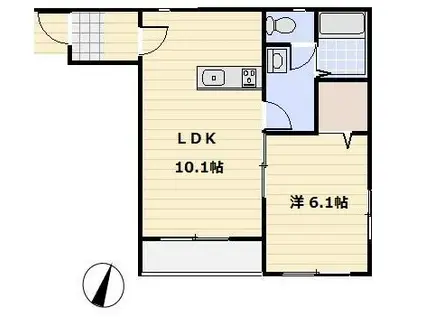 ビューノ浦和(1LDK/3階)の間取り写真