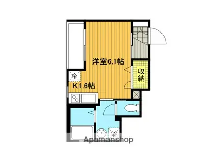 ハーランド(1K/1階)の間取り写真