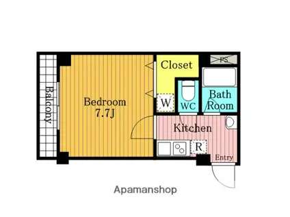 エルフォレスト浦和(1K/1階)の間取り写真