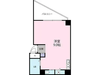 KSビル南浦和(ワンルーム/6階)の間取り写真