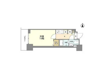 アルファコート蕨2(1K/10階)の間取り写真