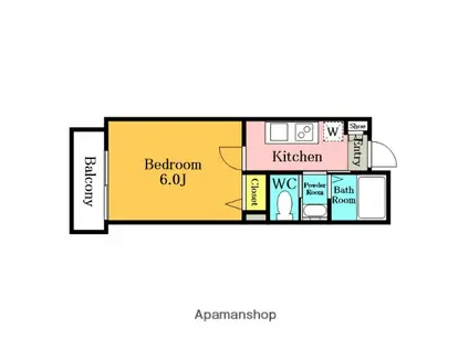 RAFFINE芝中田(1K/2階)の間取り写真