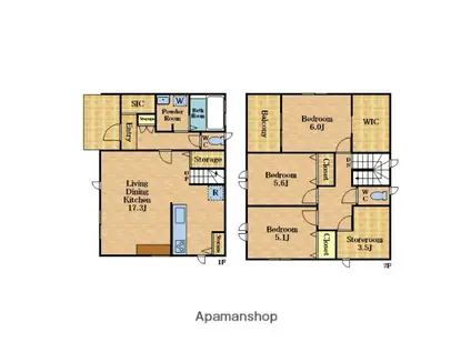 武蔵野線 南浦和駅 徒歩7分 2階建 築5年(3SLDK)の間取り写真