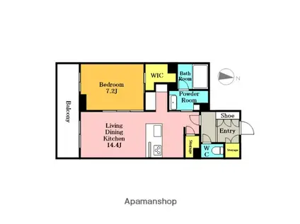 プリエール(1LDK/1階)の間取り写真