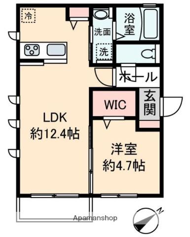 シャルムⅤ(1LDK/1階)の間取り写真