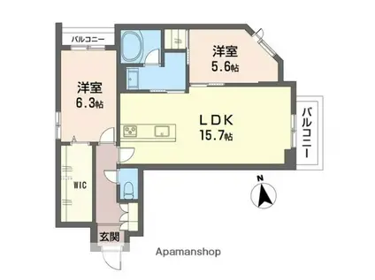 クオリスタ エムズ(2LDK/2階)の間取り写真