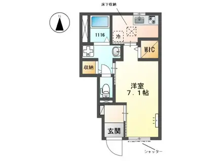 ベスティード(1K/1階)の間取り写真