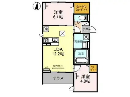 ルミナスコート(2LDK/1階)の間取り写真