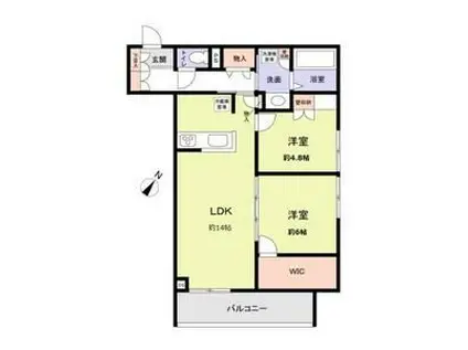 RICOTT URAWA(2LDK/1階)の間取り写真